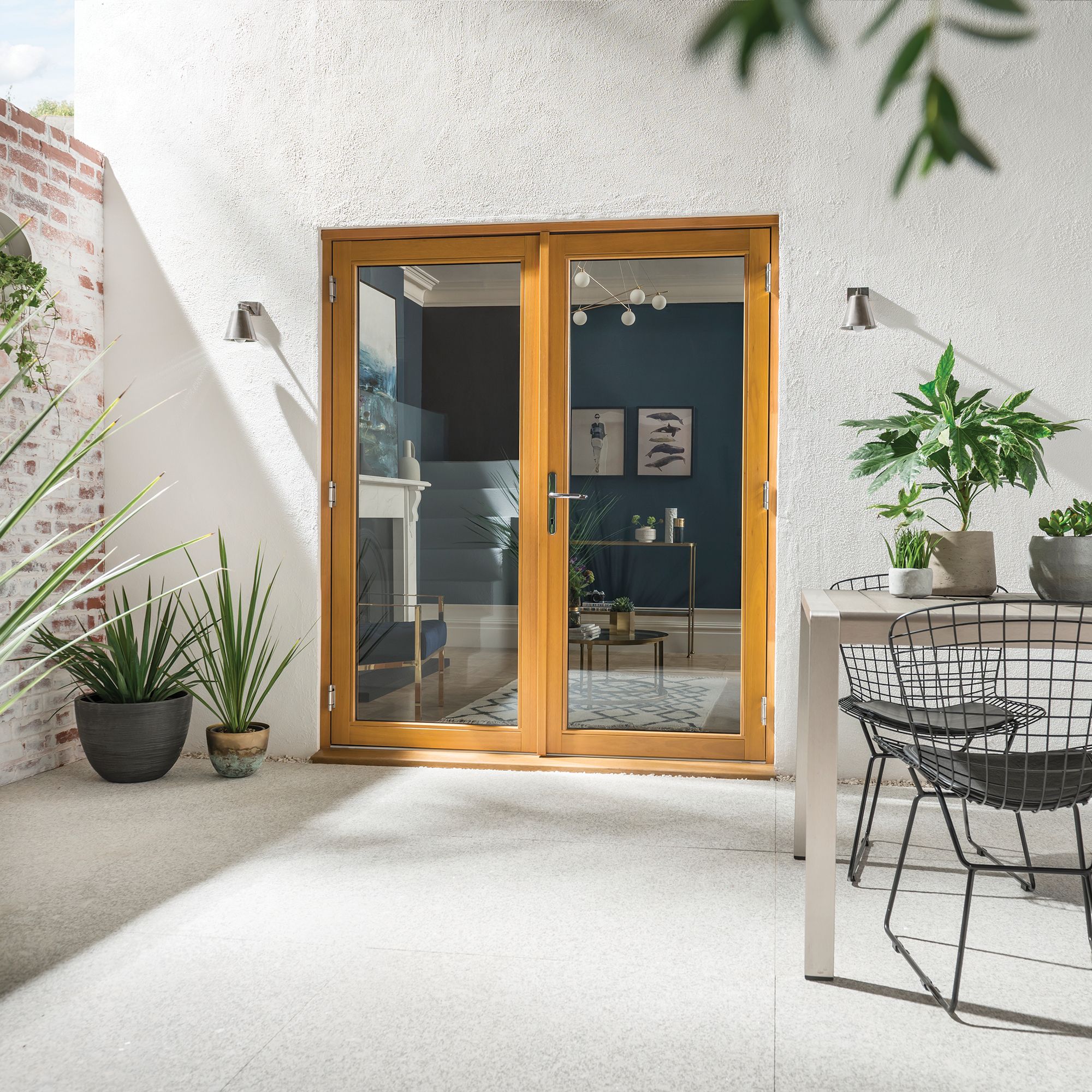 GoodHome2 panes Clear Double glazed Hardwood Reversible Patio door & frame, (H)2094mm (W)1194mm