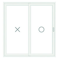 GoodHome2 panes Clear Double glazed White uPVC RH Sliding Door, (H)2090mm (W)1790mm