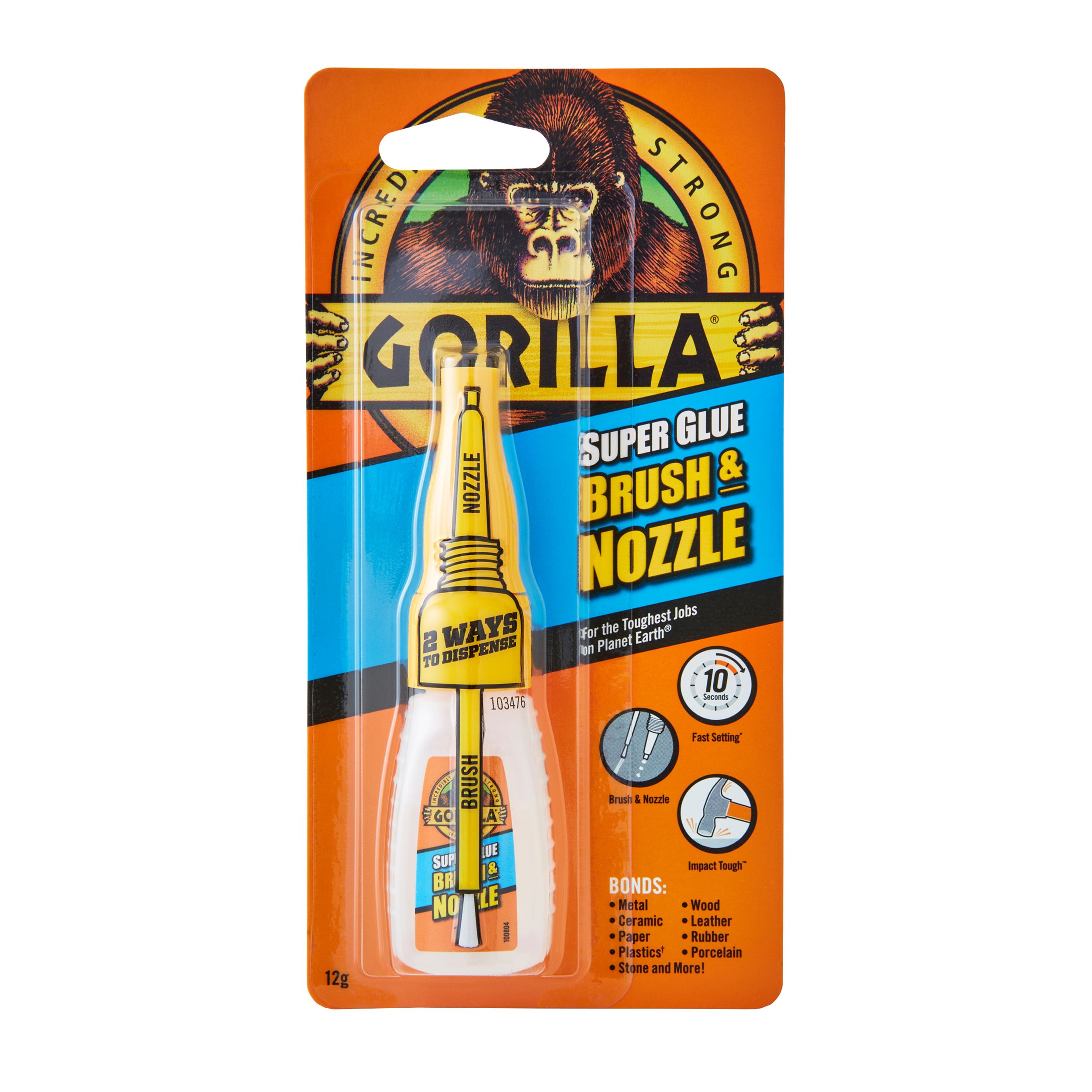 Gorilla Brush & Nozzle Superglue 12g Tradepoint