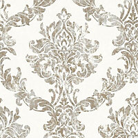 Graham & Brown Boutique Opal Gold effect Embossed Wallpaper