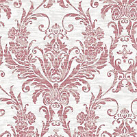Graham & Brown Duchess Cream & red Glitter effect Wallpaper