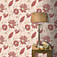 Graham & Brown Juliet Red Floral Textured Wallpaper