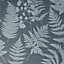 Graham & Brown Superfresco Easy Navy Fern grasscloth Textured Wallpaper