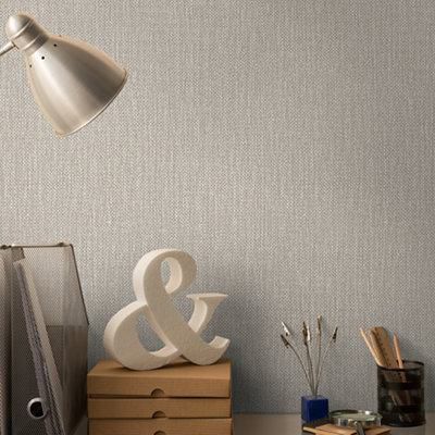 Grandeco Beige Meaux Fabric effect Embossed Wallpaper Sample