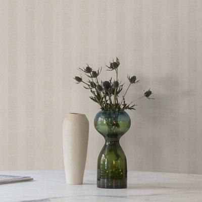 Grandeco Beige Pearl effect Striped Embossed Wallpaper Sample
