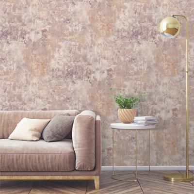 Grandeco Blush Plaster effect Concrete Embossed Wallpaper