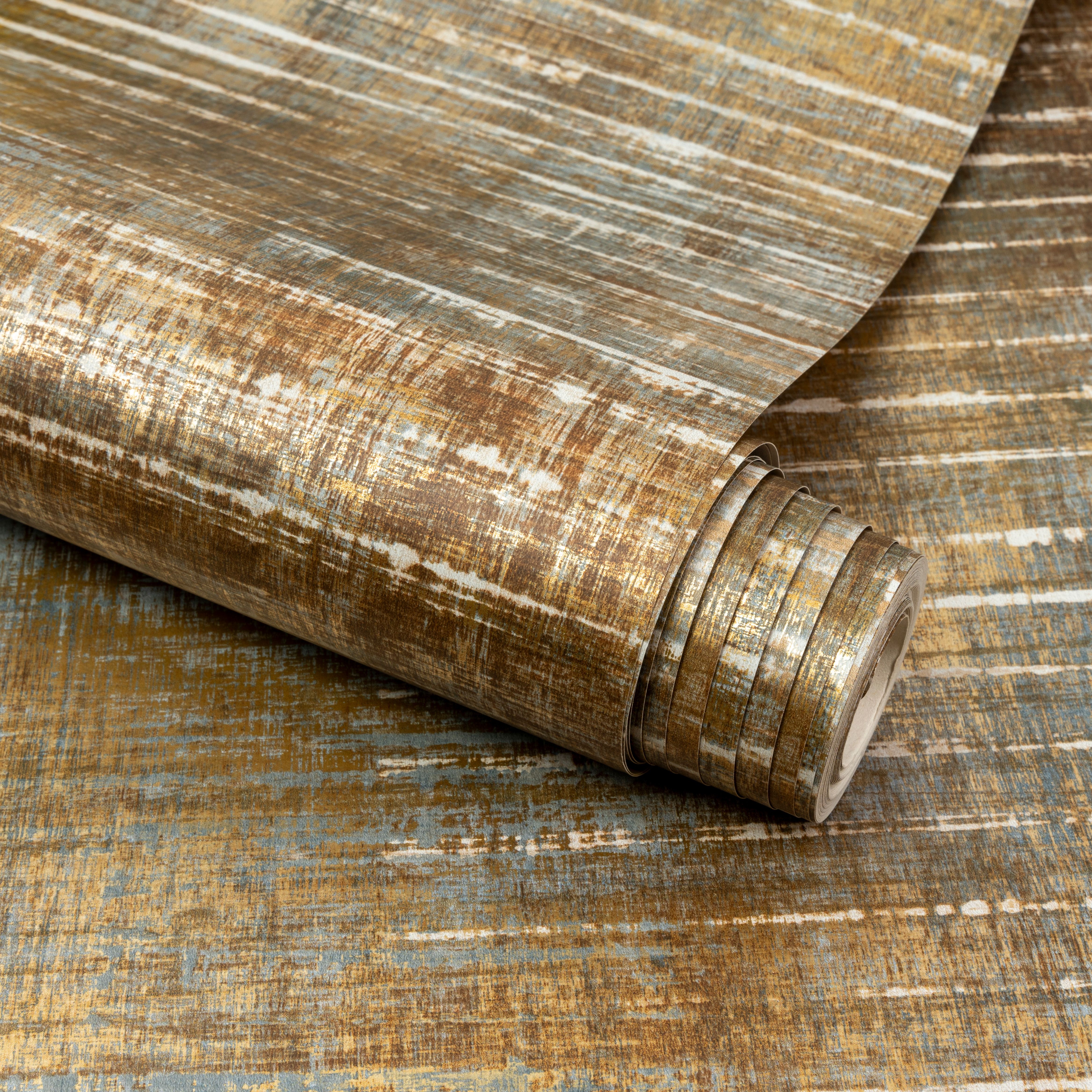 Grandeco Bronze Urban Stripe Metallic effect Contemporary Smooth Wallpaper