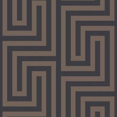 Grandeco Brown Metallic & glitter effect Greek Key Blown Wallpaper Sample