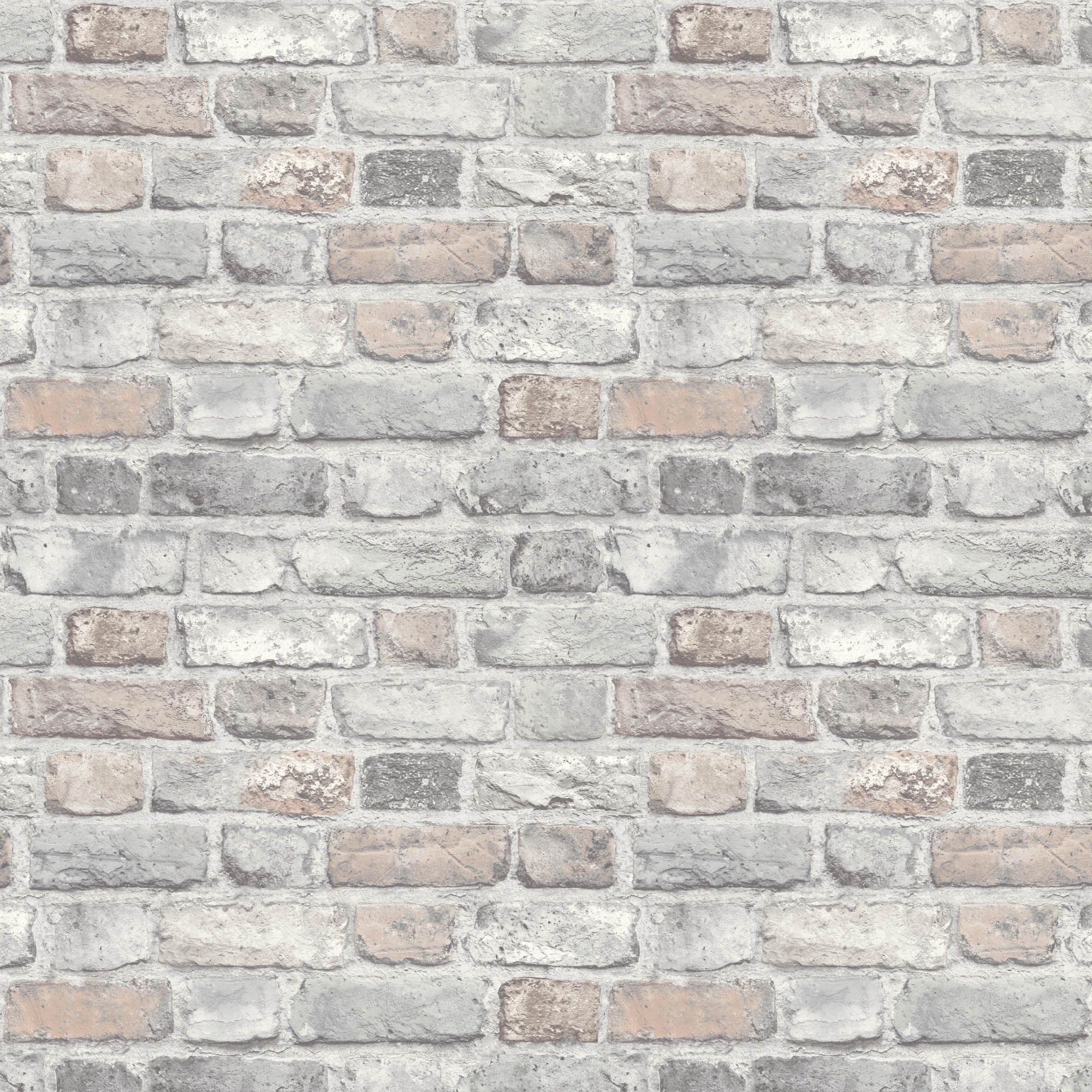Grandeco Country Rose Brick effect Faux wall Embossed Wallpaper Sample