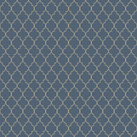 Grandeco Deco trellis Navy Metallic effect Geometric Embossed Wallpaper Sample
