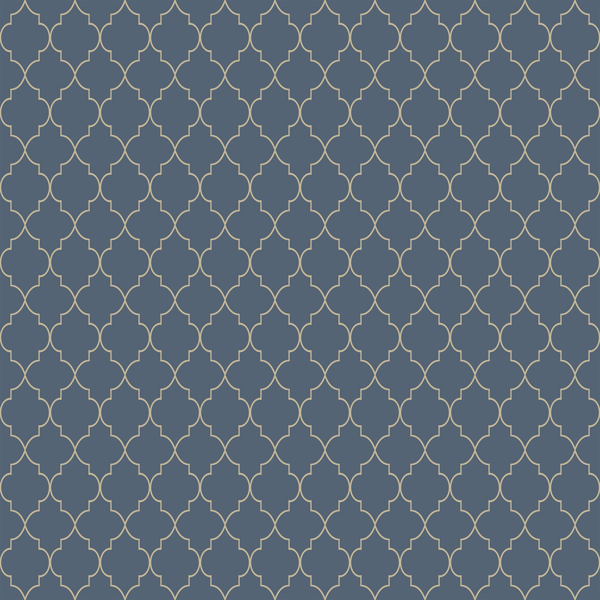 Grandeco Deco trellis Navy Metallic effect Geometric Embossed Wallpaper Sample