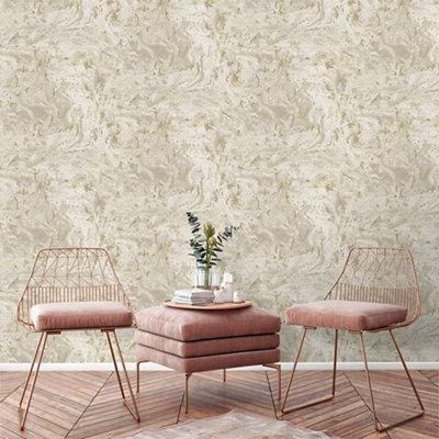 Grandeco Gold Plaster effect Marble Embossed Wallpaper Sample