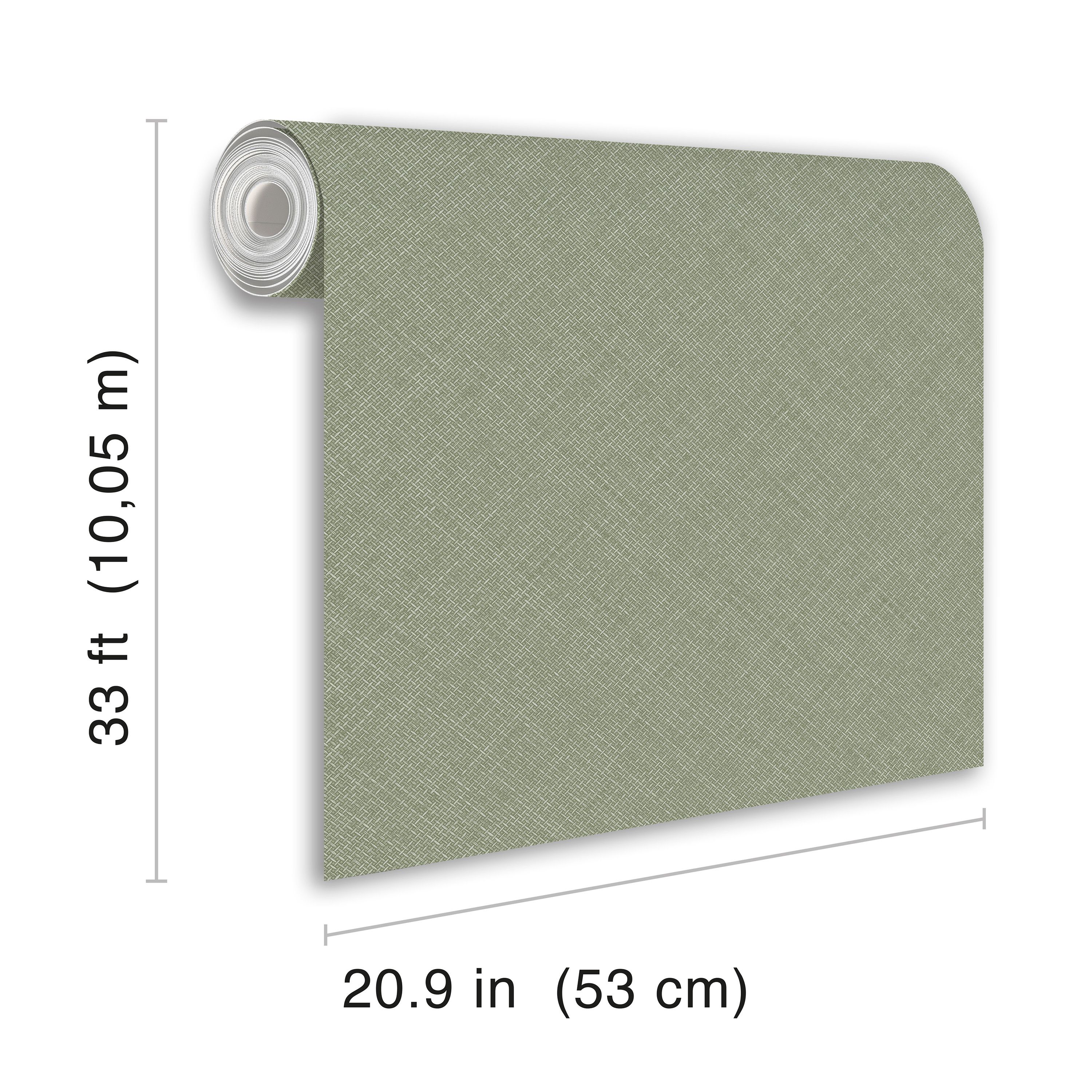 Grandeco Green Jute Woven effect Smooth Wallpaper