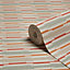 Grandeco Linear Orange Geometric stripe Embossed Wallpaper