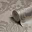 Grandeco Majestic Grey Damask Glitter effect Wallpaper