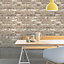 Grandeco Neutral Brick effect Faux wall Embossed Wallpaper