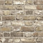 Grandeco Neutral Brick effect Faux wall Embossed Wallpaper