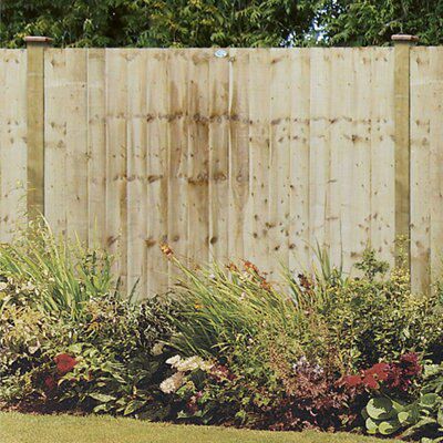 Grange Feather edge Vertical slat Wooden Fence panel (W)1.83m (H)1.8m, Pack of 5