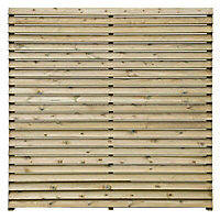 Grange Louvre Horizontal slanted slat Wooden Fence panel (W)1.8m (H)1.8m, Pack of 4