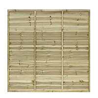 Grange Overlap Horizontal slat Pressure treated 5ft Wooden Fence panel (W)1.83m (H)1.5m, Pack of 5