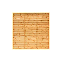 Grange Overlap Horizontal slat Pressure treated Wooden Fence panel (W)1.83m (H)1.8m, Pack of 4