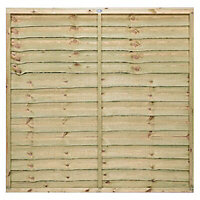 Grange Pro lap Horizontal waney edge slat Wooden Fence panel (W)1.83m (H)1.8m, Pack of 5
