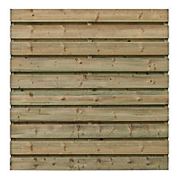 Grange Rodez Horizontal grooved slat Wooden Fence panel (W)1.8m (H)1.8m, Pack of 3