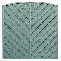 Grange St Lunair V shape grooved slat Wooden Fence panel (W)1.8m (H)1.8m, Pack of 3