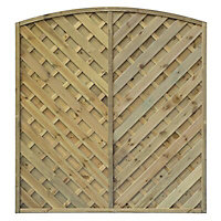Grange St Lunair V shape grooved slat Wooden Fence panel (W)1.8m (H)1.8m, Pack of 5