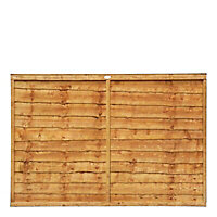 Grange Traditional Lap 4ft Wooden Fence panel (W)1.83m (H)1.2m, Pack of 3