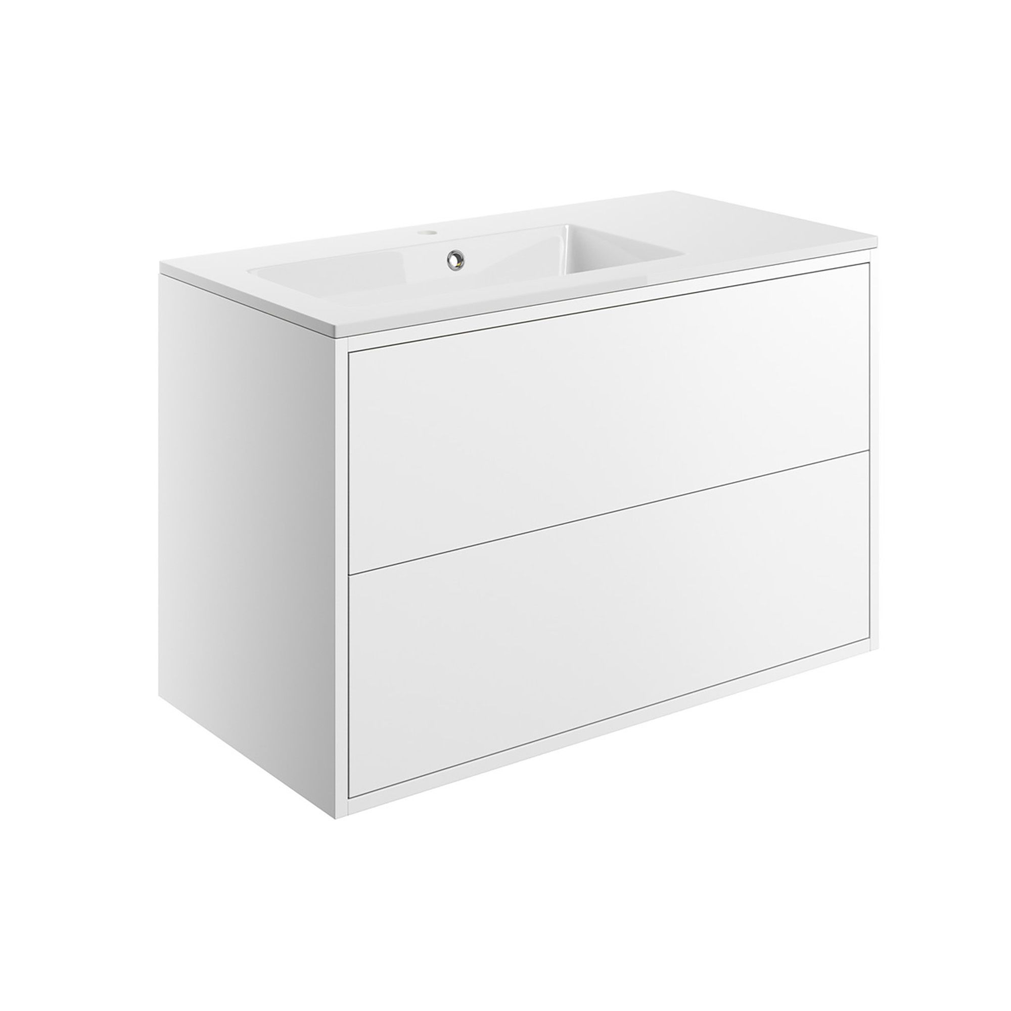 Grasmere Matt White Wall-mounted Vanity unit & basin set (W)900mm (H)600mm