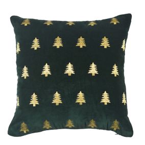 Green & gold Christmas tree Indoor Cushion (L)43cm x (W)43cm
