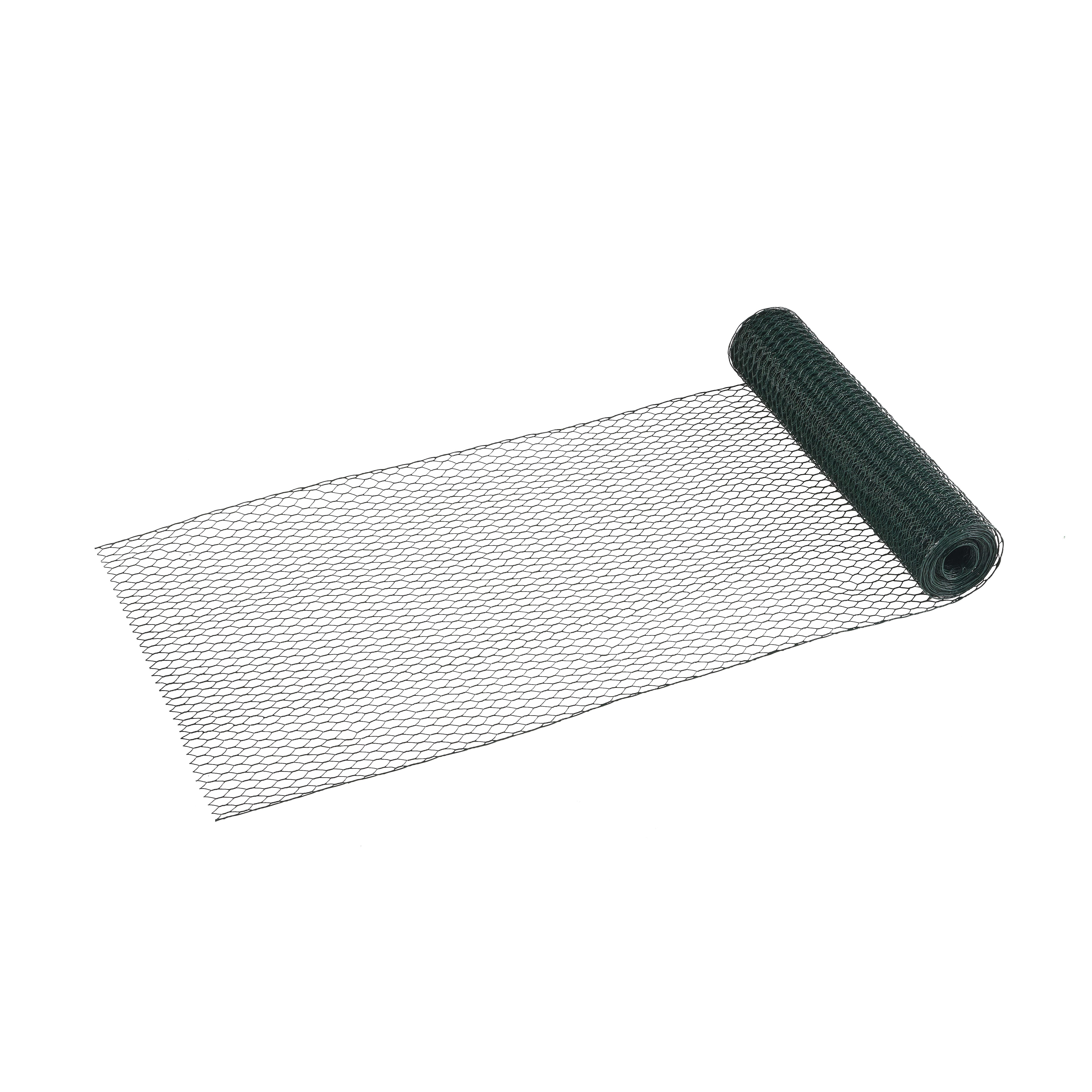 Green PVC-coated Steel Triple torsion mesh, (L)10m (H)1m (W)1m