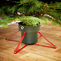 Green & red Metal & plastic 57cm Christmas tree stand 57cm