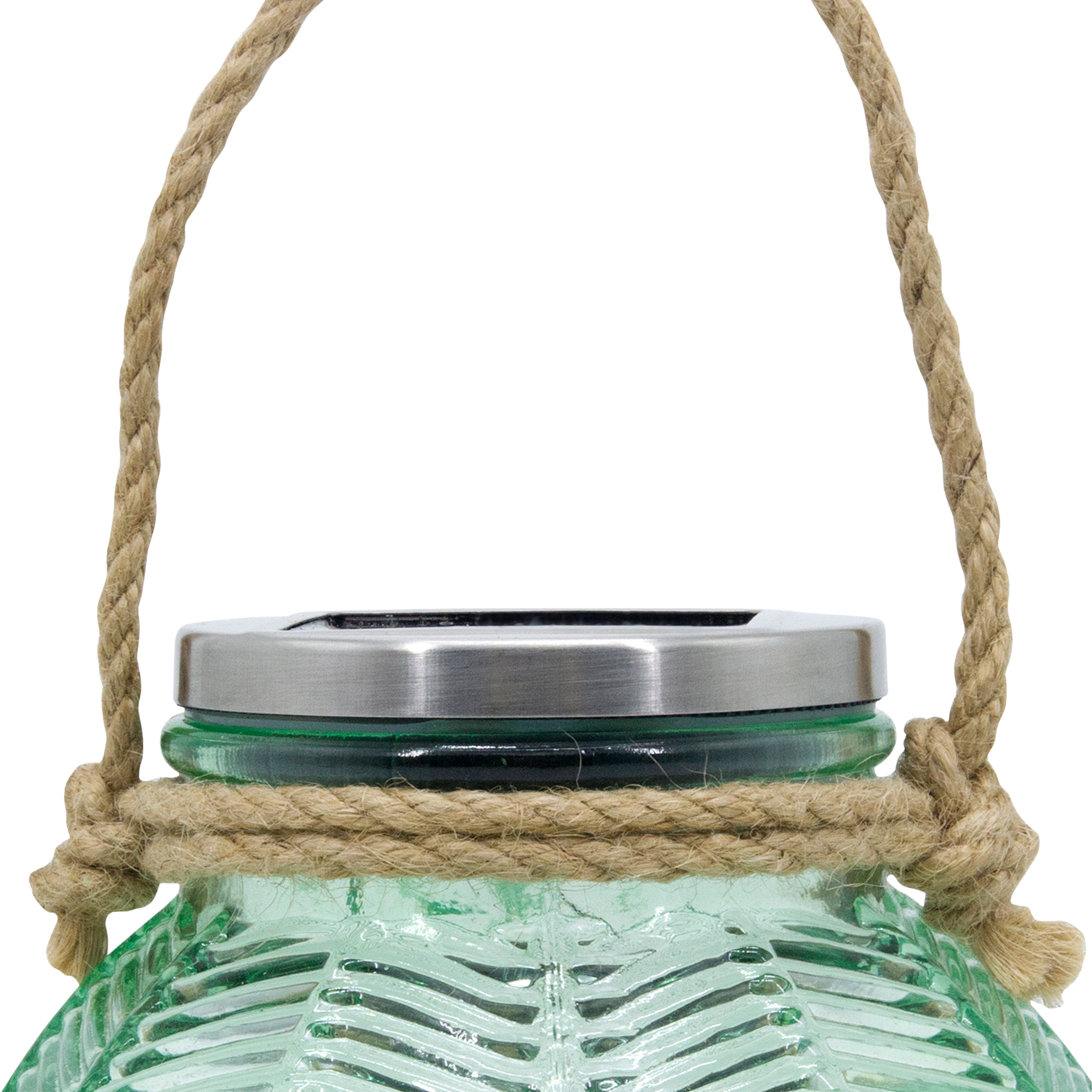 Green Round Solar-powered Integrated LED Outdoor Lantern