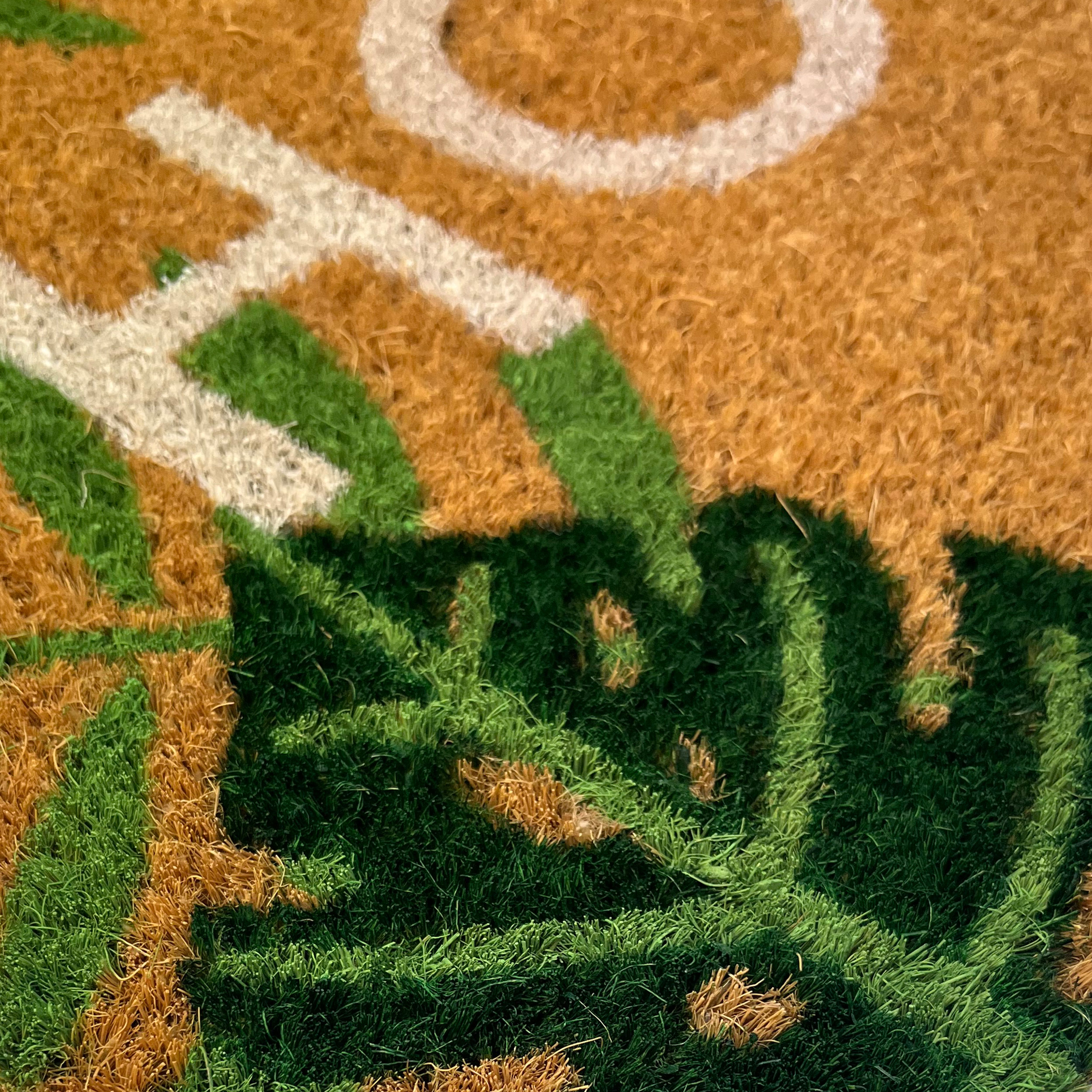 Green Tropical leaves Door mat, 57cm x 40cm