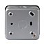 Grey 13A 1 Switched Metal-clad fused connection unit with White inserts