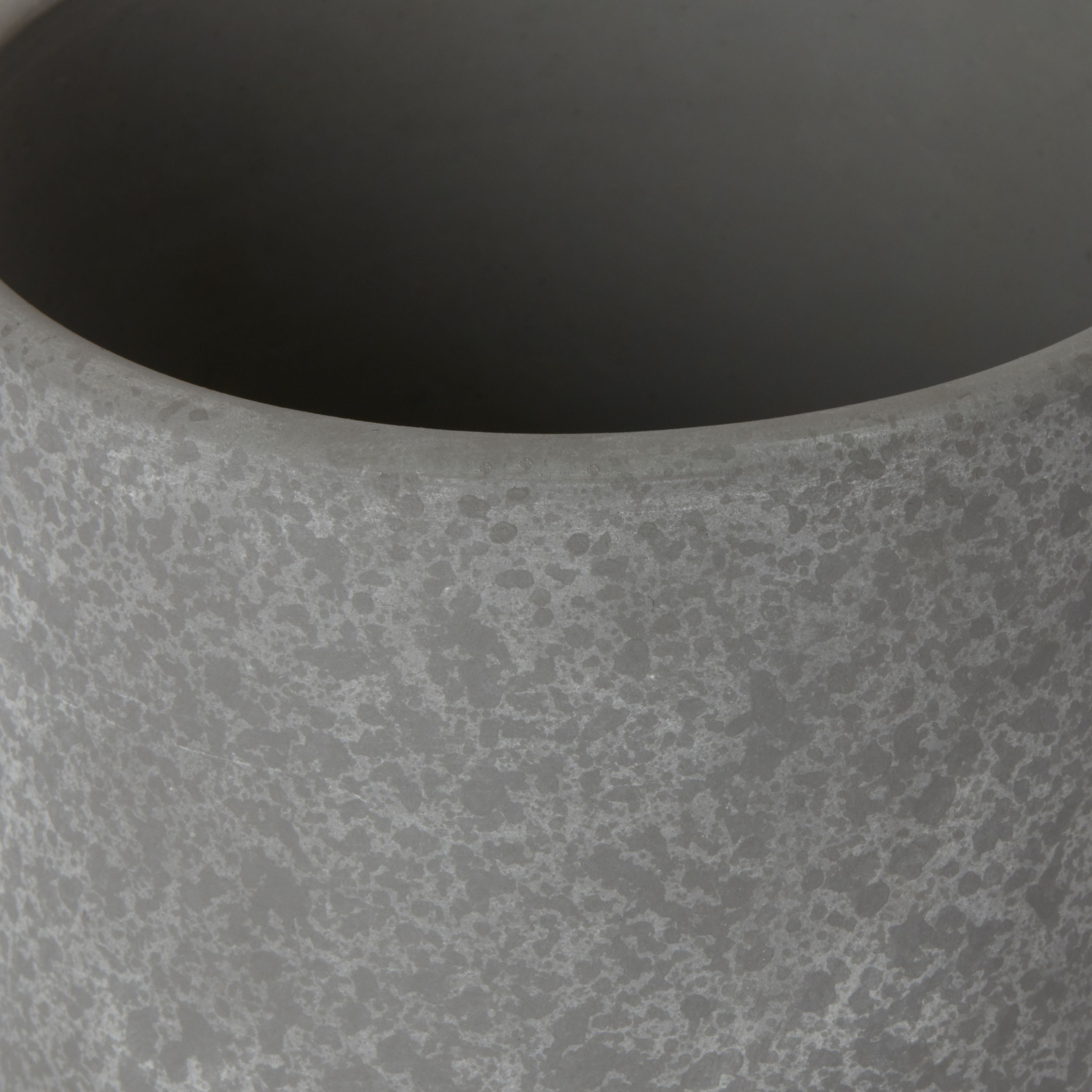 Grey Clay Speckle Circular Plant pot (Dia)10.4cm