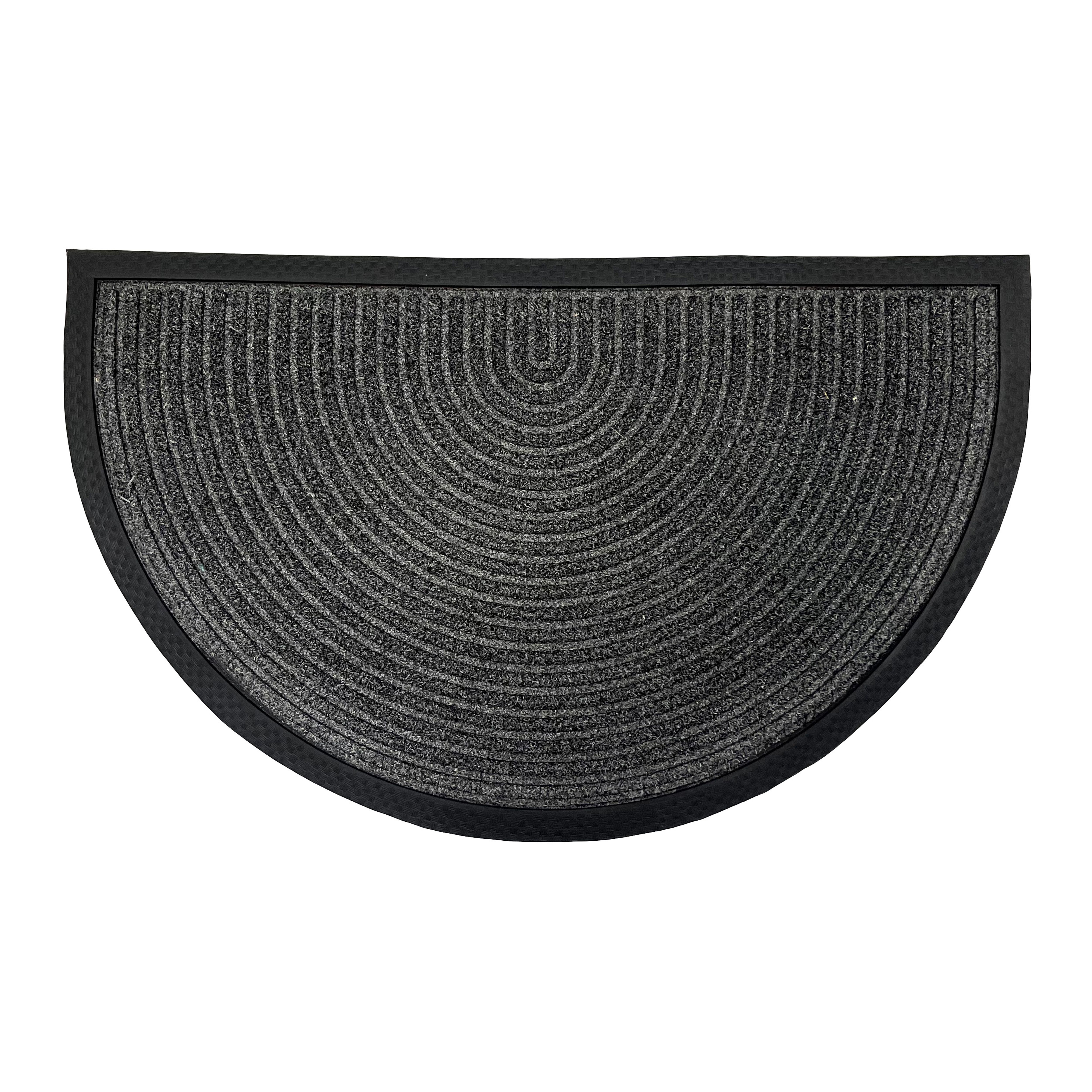 Grey Half moon Door mat, 75cm x 45cm