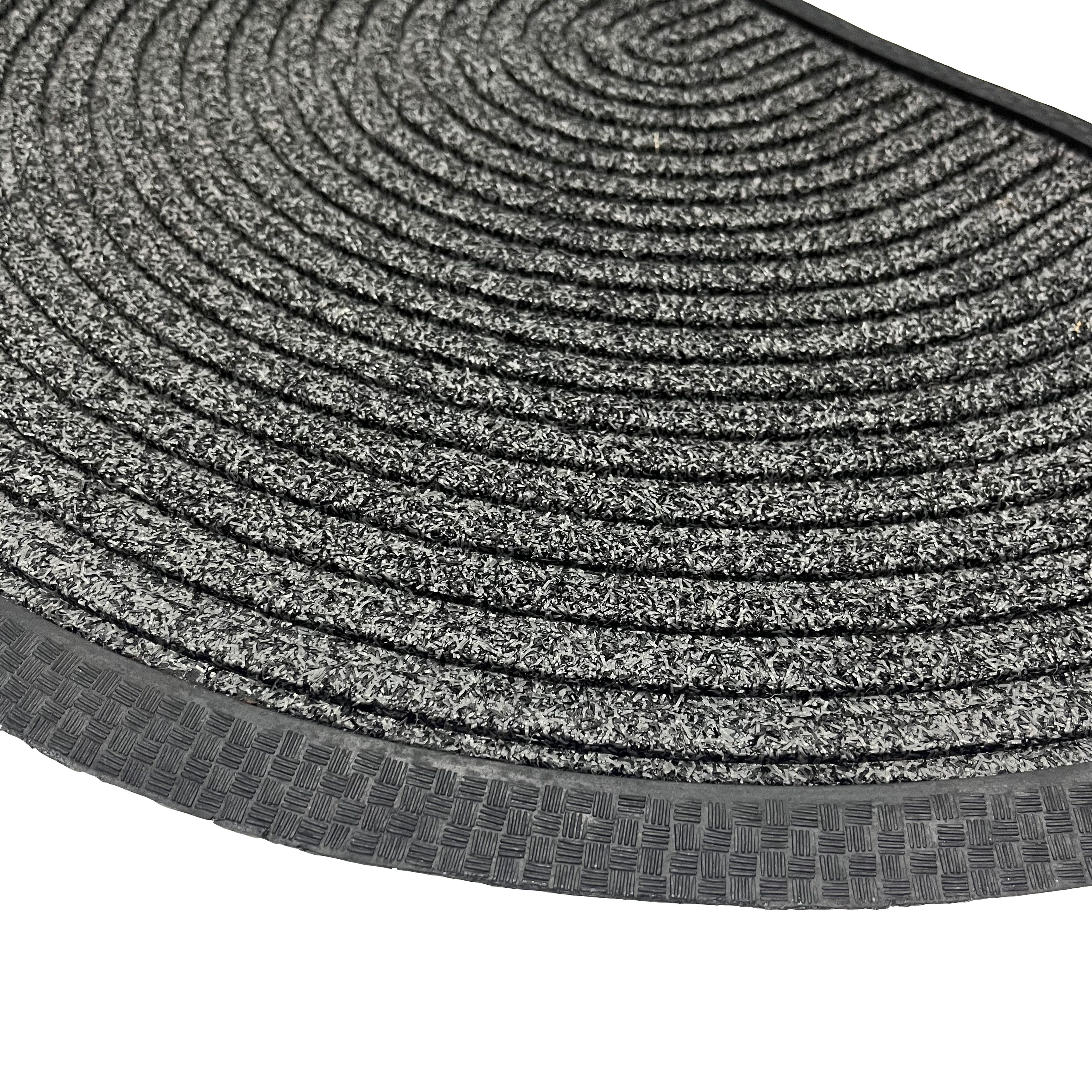 Grey Half moon Door mat, 75cm x 45cm