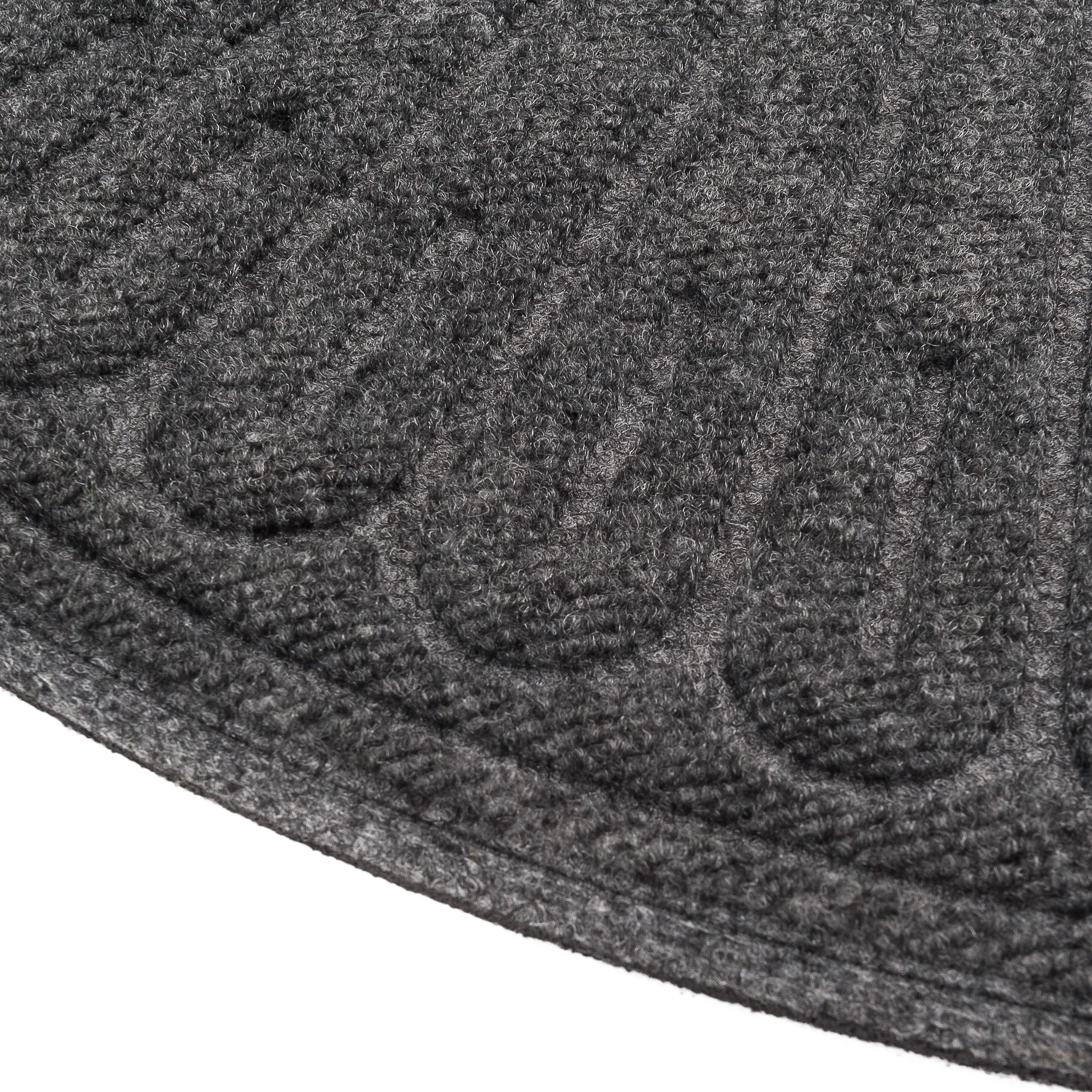 Grey Half moon Door mat, 90cm x 60cm
