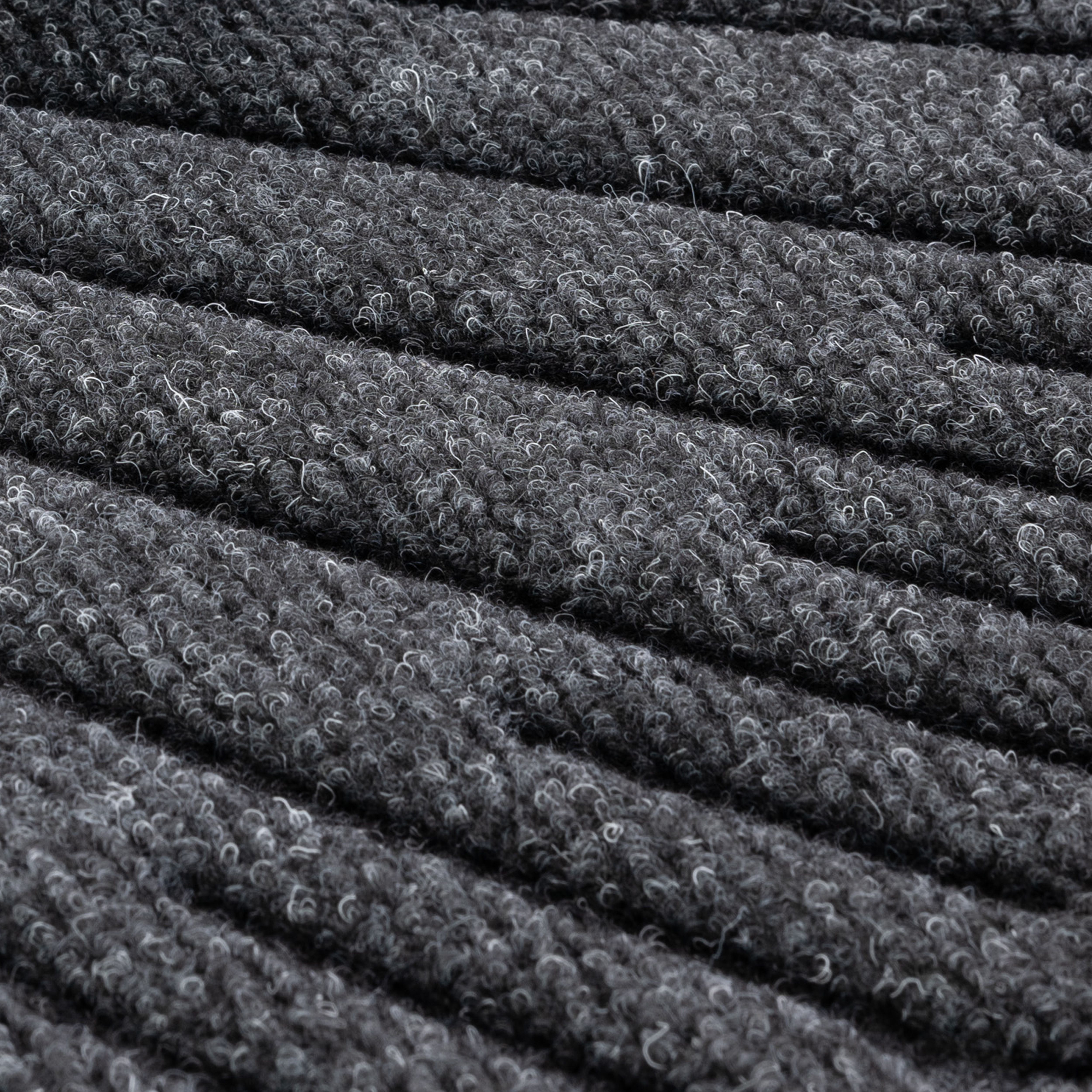 Grey Half moon Door mat, 90cm x 60cm