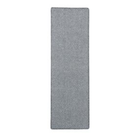 Grey Herringbone Medium Runner, (L)180cm x (W)57cm