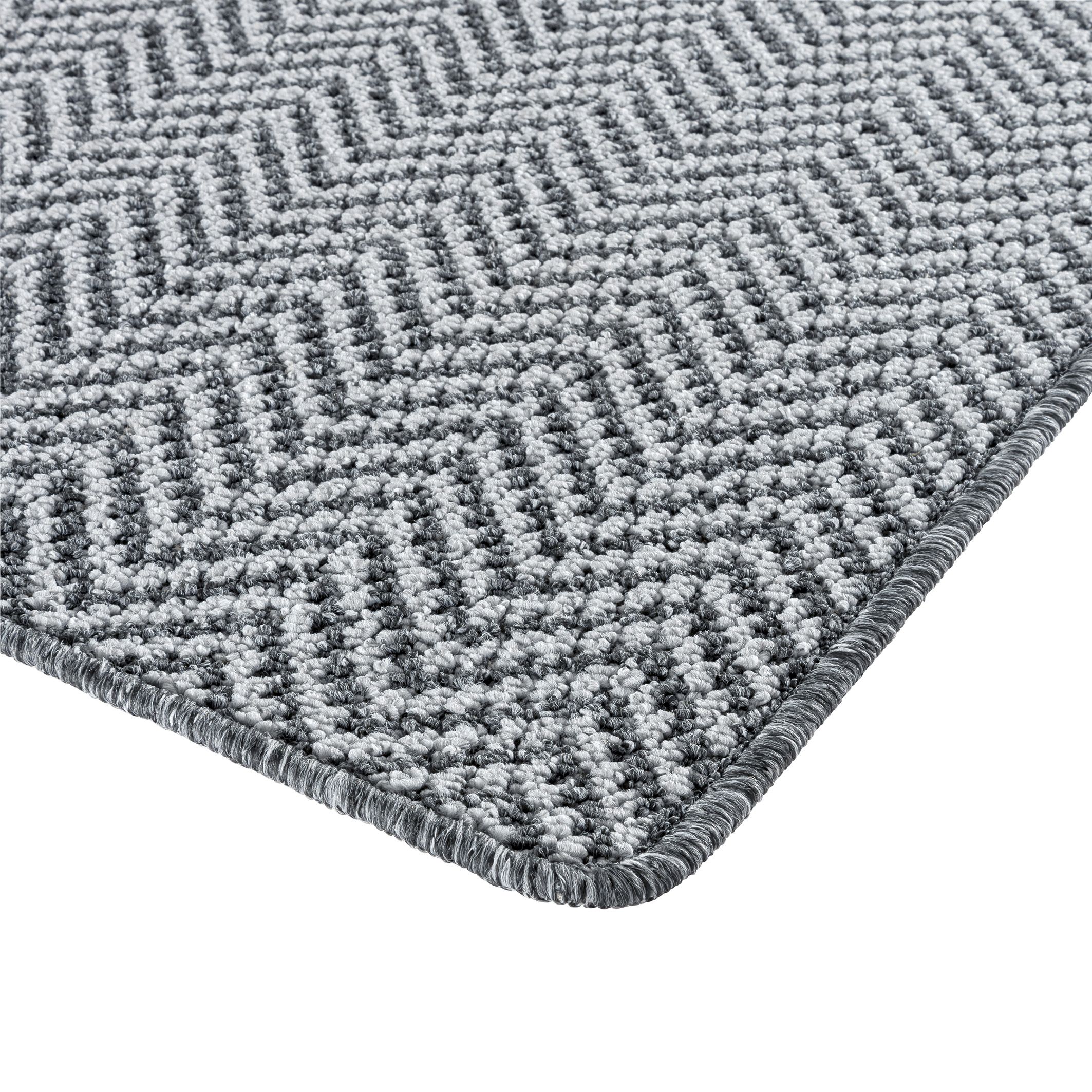 Grey Herringbone Medium Runner, (L)180cm x (W)57cm