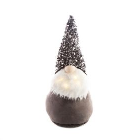 Grey Large Sequin hat Gnome Electrical christmas decoration