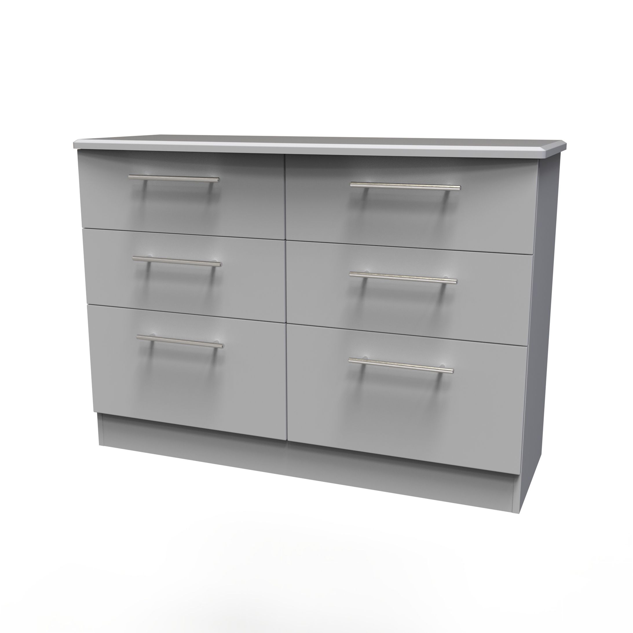 Grey matt 2 Drawer Bedside chest (H)505mm (W)395mm (D)415mm