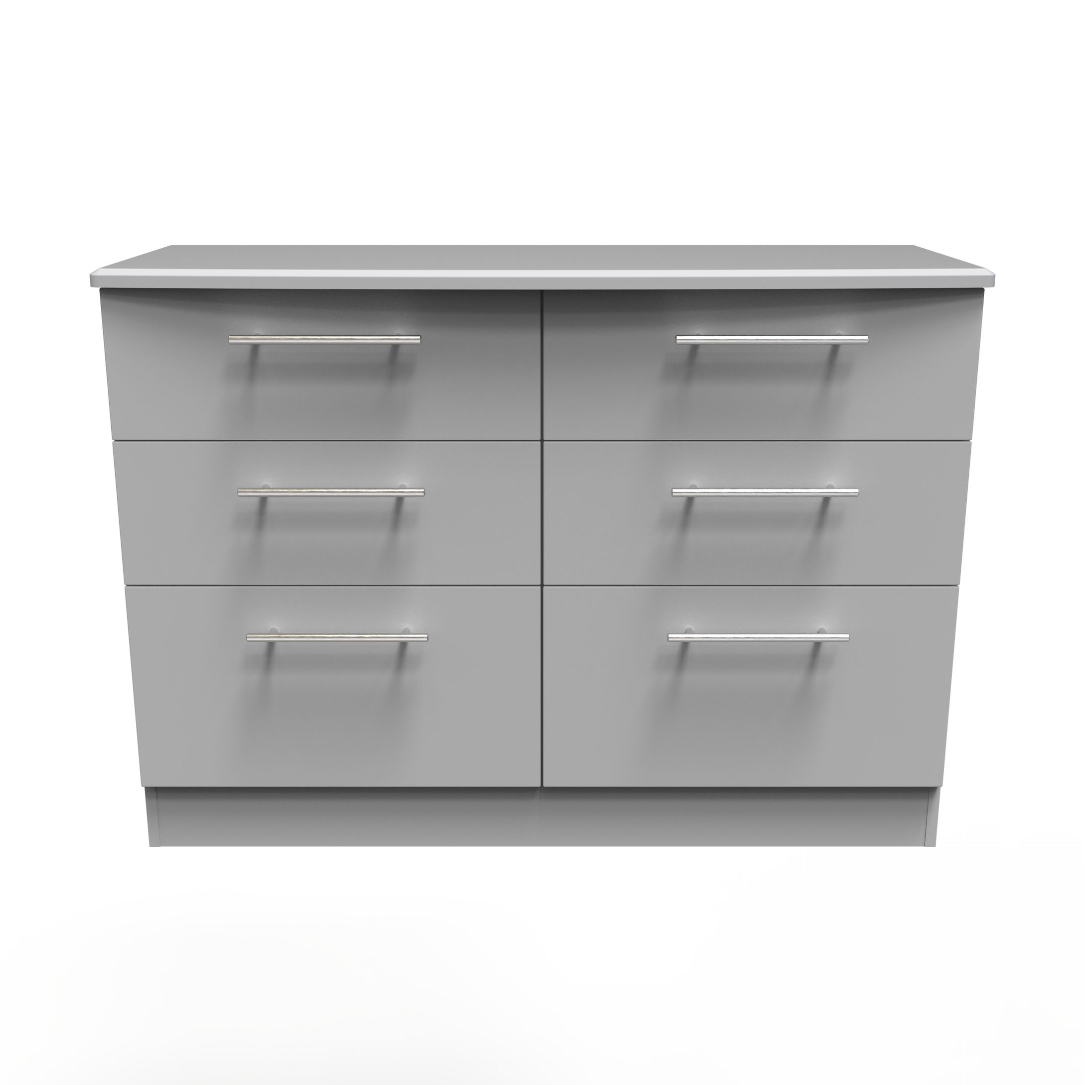 Grey matt 2 Drawer Bedside chest (H)505mm (W)395mm (D)415mm