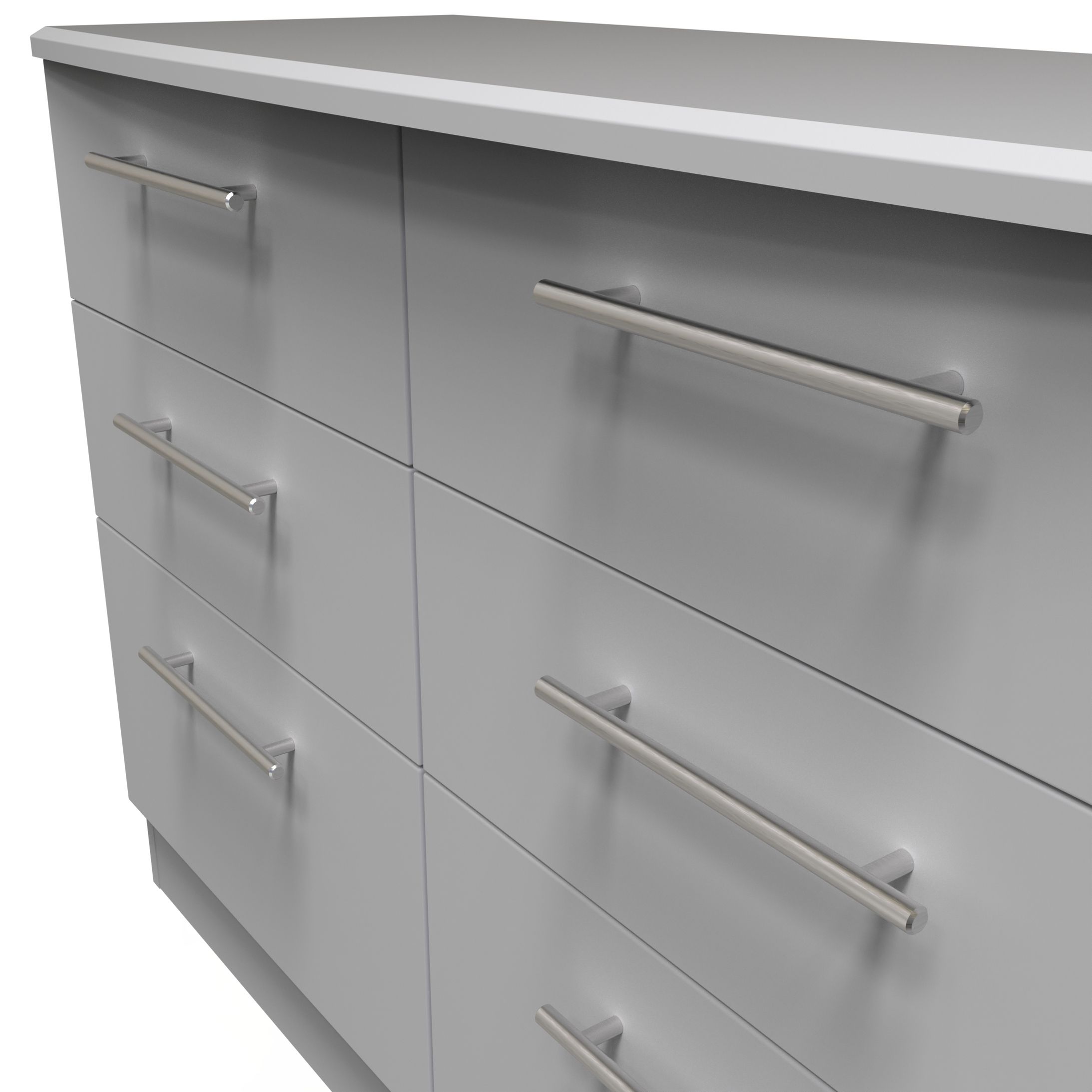 Grey matt 2 Drawer Bedside chest (H)505mm (W)395mm (D)415mm