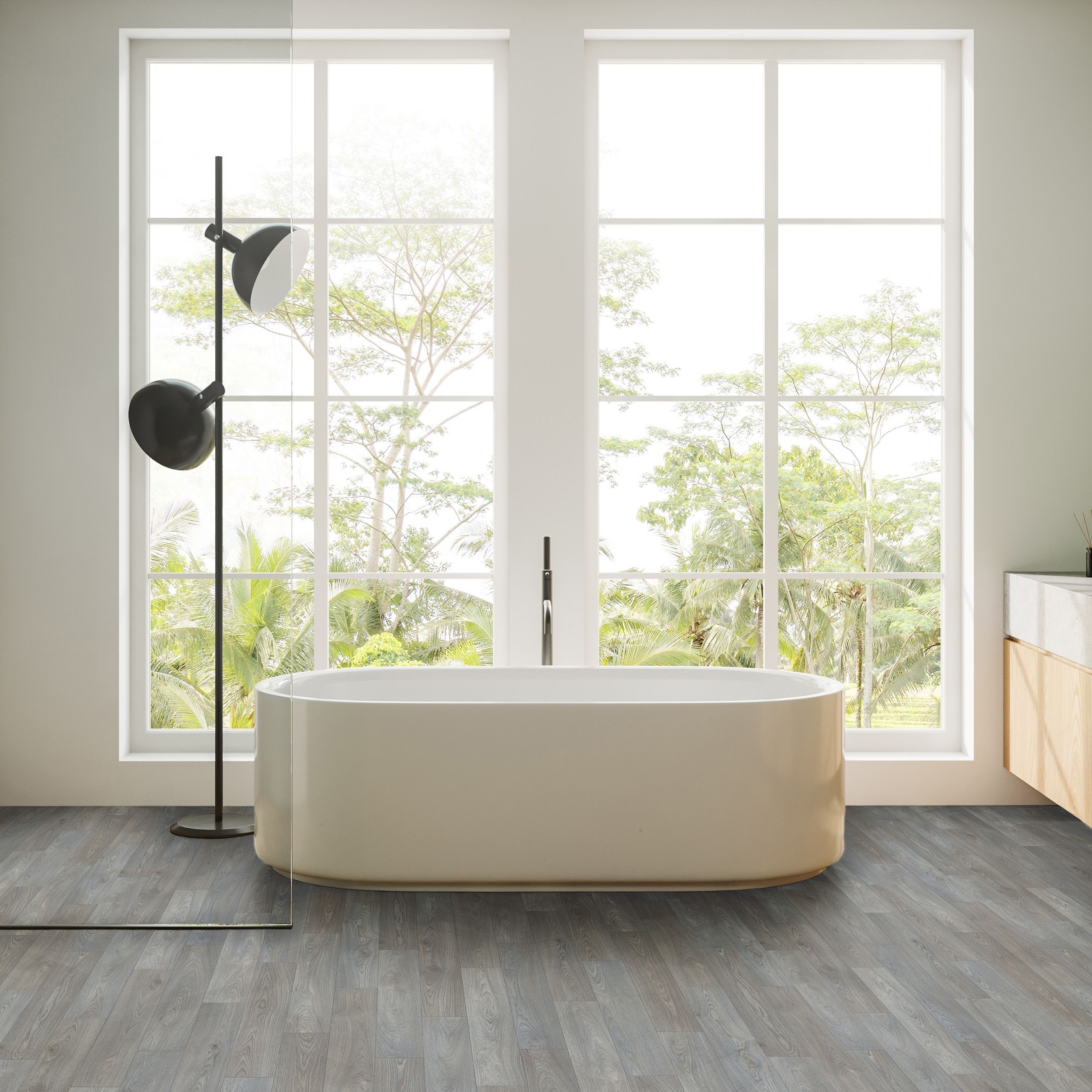 Grey Oak plank effect Sheet vinyl, 6m²