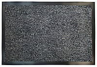 Grey Plain Door mat, 60cm x 40cm